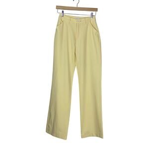 Danielle Bernstein Butter Yellow Straight Leg High Rise Pants Size 2 Tailored